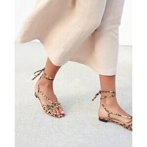 Loeffler Randall Lorelai N Wrap Sandal Leopard Print Size 6